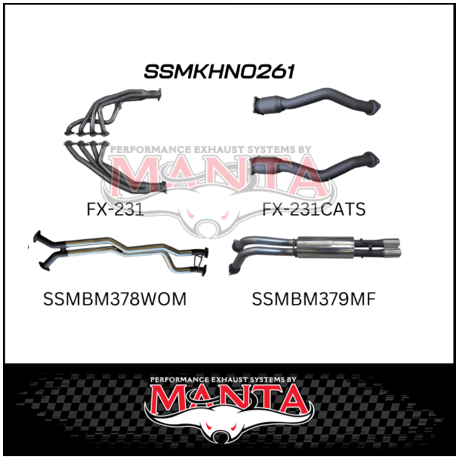 MANTA STAINLESS STEEL ENGINE BACK EXHAUST SYSTEM FITS HOLDEN CREWMAN VY VZ 5.7L V8 AWD 10/2003-1/2006 - PIPE ONLY/MUFFLER (SSMKHN0261)