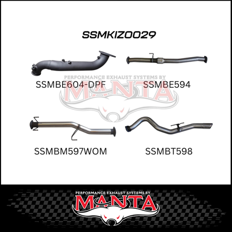 MANTA 3" TURBO BACK EXHAUST SYSTEM (DPF DELETE) FITS ISUZU D-MAX TF 3.0L TD 4CYL 2016-6/2020