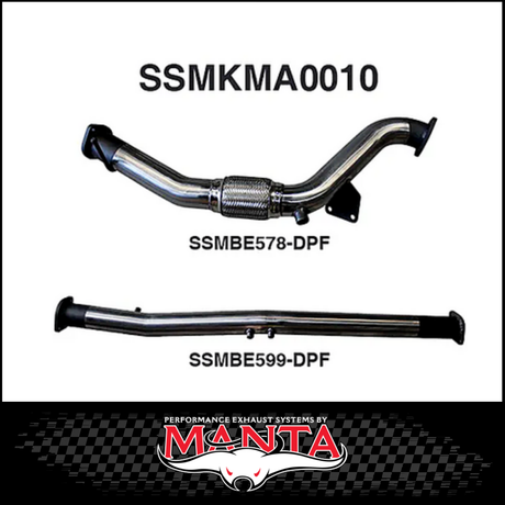 MANTA 3" STAINLESS STEEL DPF DELETE FITS MAZDA BT-50 UR 3.2L TD 5CYL 2016-2020 - WITH CAT (SSMKMA0011)