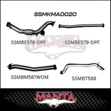 MANTA 3" TURBO BACK EXHAUST SYSTEM (DPF DELETE) FITS MAZDA BT-50 UR 3.2L TD 5CYL 2016-2020