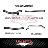 MANTA 3" TURBO BACK EXHAUST SYSTEM (DPF DELETE) FITS MAZDA BT-50 UR 3.2L TD 5CYL 2016-2020