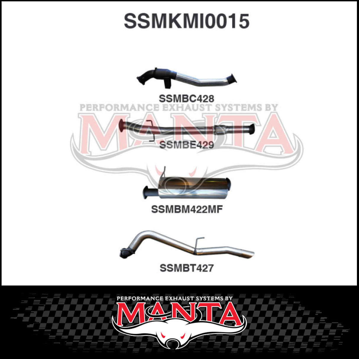 MANTA 3" STAINLESS STEEL TURBO BACK EXHAUST SYSTEM (DPF DELETE) FITS MITSUBISHI TRITON MQ MR 2.4L 4N15 3/2015-12/2023