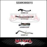 MANTA 3" STAINLESS STEEL TURBO BACK EXHAUST SYSTEM (DPF DELETE) FITS MITSUBISHI TRITON MQ MR 2.4L 4N15 3/2015-12/2023