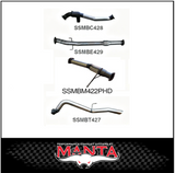MANTA 3" STAINLESS STEEL TURBO BACK EXHAUST SYSTEM (DPF DELETE) FITS MITSUBISHI TRITON MQ MR 2.4L 4N15 3/2015-12/2023