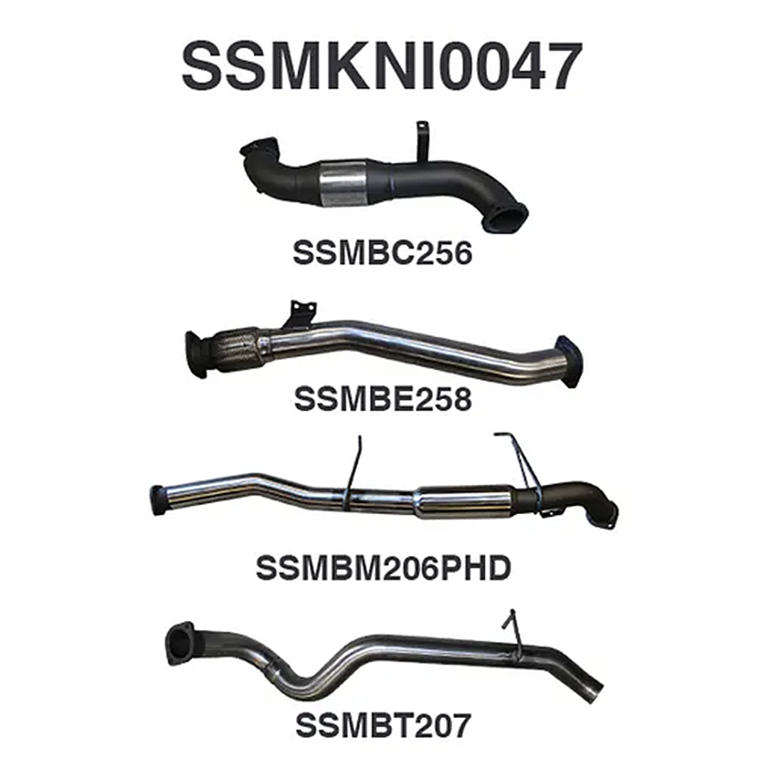 MANTA 3" STAINLESS STEEL TURBO BACK EXHAUST WITH CAT/HOTDOG FITS NISSAN PATROL Y61 GU 3.0L TD WAGON 2007-2016 (SSMKNI0047)