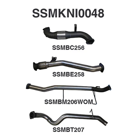 MANTA 3" STAINLESS STEEL TURBO BACK EXHAUST WITH CAT/PIPE ONLY FITS NISSAN PATROL Y61 GU 3.0L TD WAGON 2007-2016 (SSMKNI0048)
