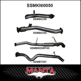 MANTA 3" STAINLESS STEEL TURBO BACK EXHAUST WITH NO CAT/HOTDOG FITS NISSAN PATROL  Y61 GU 3.0L TD WAGON 2007-2016 (SSMKNI0050)