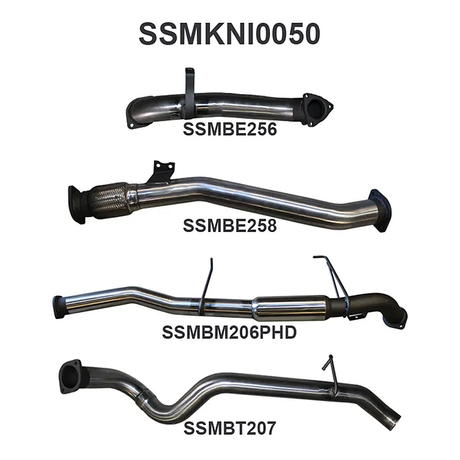 MANTA 3" STAINLESS STEEL TURBO BACK EXHAUST WITH NO CAT/HOTDOG FITS NISSAN PATROL  Y61 GU 3.0L TD WAGON 2007-2016 (SSMKNI0050)