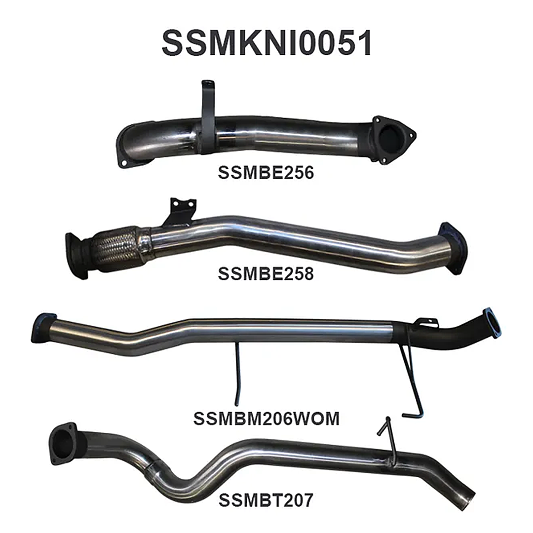 MANTA 3" STAINLESS STEEL TURBO BACK EXHAUST WITH NO CAT/PIPE ONLYFITS NISSAN PATROL Y61 GU 3.0L TD WAGON 2007-2016 (SSMKNI0051)
