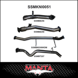 MANTA 3" STAINLESS STEEL TURBO BACK EXHAUST WITH NO CAT/PIPE ONLYFITS NISSAN PATROL Y61 GU 3.0L TD WAGON 2007-2016 (SSMKNI0051)