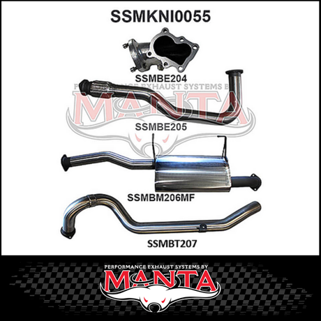 MANTA 3" TURBO BACK EXHAUST SYSTEM WITH CENTRE MUFFLER FITS NISSAN PATROL GU Y61 4.2L TD WAGON 5/1998-3/2007 (SSMKNI0055)