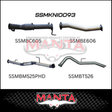 MANTA 3" TURBO BACK EXHAUST WITH CAT/HOTDOG FITS NISSAN NAVARA D23 NP300 2.3L TD 4CYL 2015-ON (SSMKNI0093)