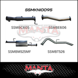 MANTA 3" TURBO BACK EXHAUST WITH CAT/MUFFLER FITS NISSAN NAVARA D23 NP300 2.3L TD 4CYL 2015-ON (SSMKNI0095)