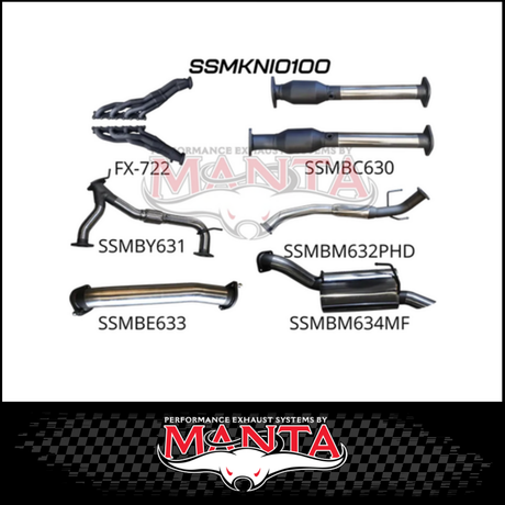 MANTA 3" STAINLESS STEEL COMPLETE ENGINE BACK EXHAUST SYSTEM FITS NISSAN PATROL Y62 5.6L V8 2012-ON
