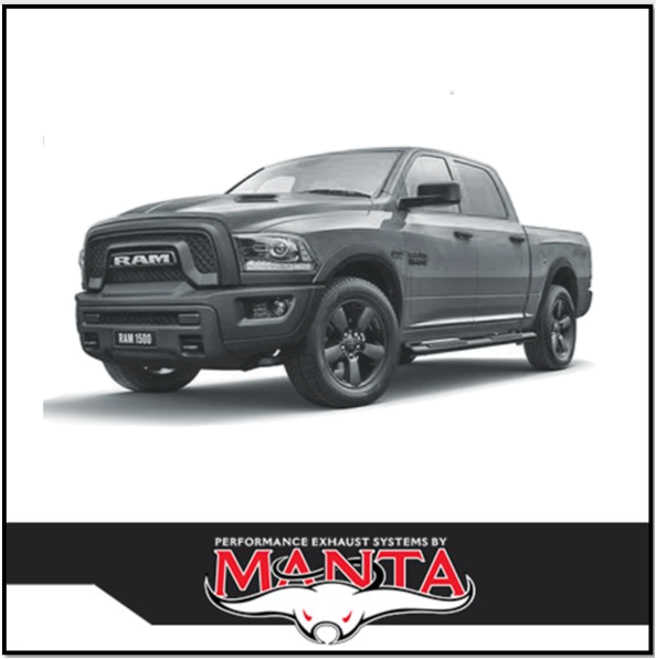 MANTA 3" STAINLESS STEEL CAT BACK EXHAUST WITH REAR MUFFLERS FITS RAM 1500 DS 5.7L V8 1/2017-ON (SSMKRA0013)