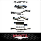 MANTA 3" STAINLESS STEEL TURBO BACK EXHAUST SYSTEM FITS TOYOTA LANDCRUISER VDJ79R 4.5L V8 DUAL CAB 2012-2016