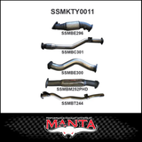 MANTA 3" STAINLESS STEEL TURBO BACK EXHAUST SYSTEM FITS TOYOTA LANDCRUISER VDJ79R 4.5L V8 DUAL CAB 2012-2016
