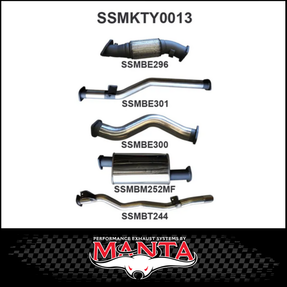MANTA 3" STAINLESS STEEL TURBO BACK EXHAUST SYSTEM FITS TOYOTA LANDCRUISER VDJ79R 4.5L V8 DUAL CAB 2012-2016