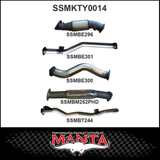 MANTA 3" STAINLESS STEEL TURBO BACK EXHAUST SYSTEM FITS TOYOTA LANDCRUISER VDJ79R 4.5L V8 DUAL CAB 2012-2016