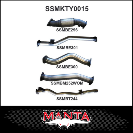 MANTA 3" STAINLESS STEEL TURBO BACK EXHAUST SYSTEM FITS TOYOTA LANDCRUISER VDJ79R 4.5L V8 DUAL CAB 2012-2016