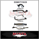 MANTA 3" STAINLESS STEEL TURBO BACK EXHAUST SYSTEM FITS TOYOTA LANDCRUISER HDJ78R 4.2L 1HD TURBO 2001-2006 - HOTDOG (SSMKTY0029)