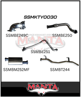 MANTA 3" STAINLESS STEEL TURBO BACK EXHAUST SYSTEM WITH MUFFLER FITS TOYOTA LANDCRUISER HDJ79R 4.2L 1HD TURBO 2001-2007 (SSMKTY0030)