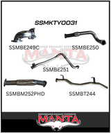 MANTA 3" STAINLESS STEEL TURBO BACK EXHAUST SYSTEM WITH HOTDOG FITS TOYOTA LANDCRUISER HDJ79R 4.2L 1HD TURBO 2001-2007 (SSMKTY0031)
