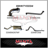 MANTA 3" STAINLESS STEEL TURBO BACK EXHAUST SYSTEM WITH 1 MUFFLER FITS TOYOTA LANDCRUISER HDJ100R 4.2L 1HD TURBO 1998-2007 (SSMKTY0034)