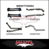 MANTA 3" TWIN INTO SINGLE 4" STAINLESS STEEL TURBO BACK EXHAUST SYSTEM FITS TOYOTA LANDCRUISER VDJ200R 2007-2015