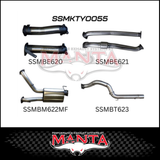 MANTA 3" TWIN INTO SINGLE 4" STAINLESS STEEL TURBO BACK EXHAUST SYSTEM FITS TOYOTA LANDCRUISER VDJ200R 2007-2015