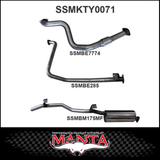 MANTA MANIFOLD BACK 2.5"  EXHAUST SYSTEM FITS TOYOTA LANDCRUISER HZJ79R 4.2L 1HZ 1999-2007 (SSMKTY0071)