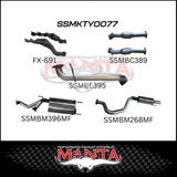 MANTA EXTRACTORS, CATS & 3" CAT BACK EXHAUST SYSTEM WITH CENTRE & REAR MUFFLER FITS TOYOTA LANDCRUISER UZJ100R 1998-2007 (SSMKTY0077)