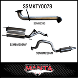 MANTA 3" STAINLESS STEEL CAT BACK EXHAUST SYSTEM WITH CENTRE & REAR MUFFLER FITS TOYOTA LANDCRUISER UZJ100R 1998-2007 (SSMKTY0078)