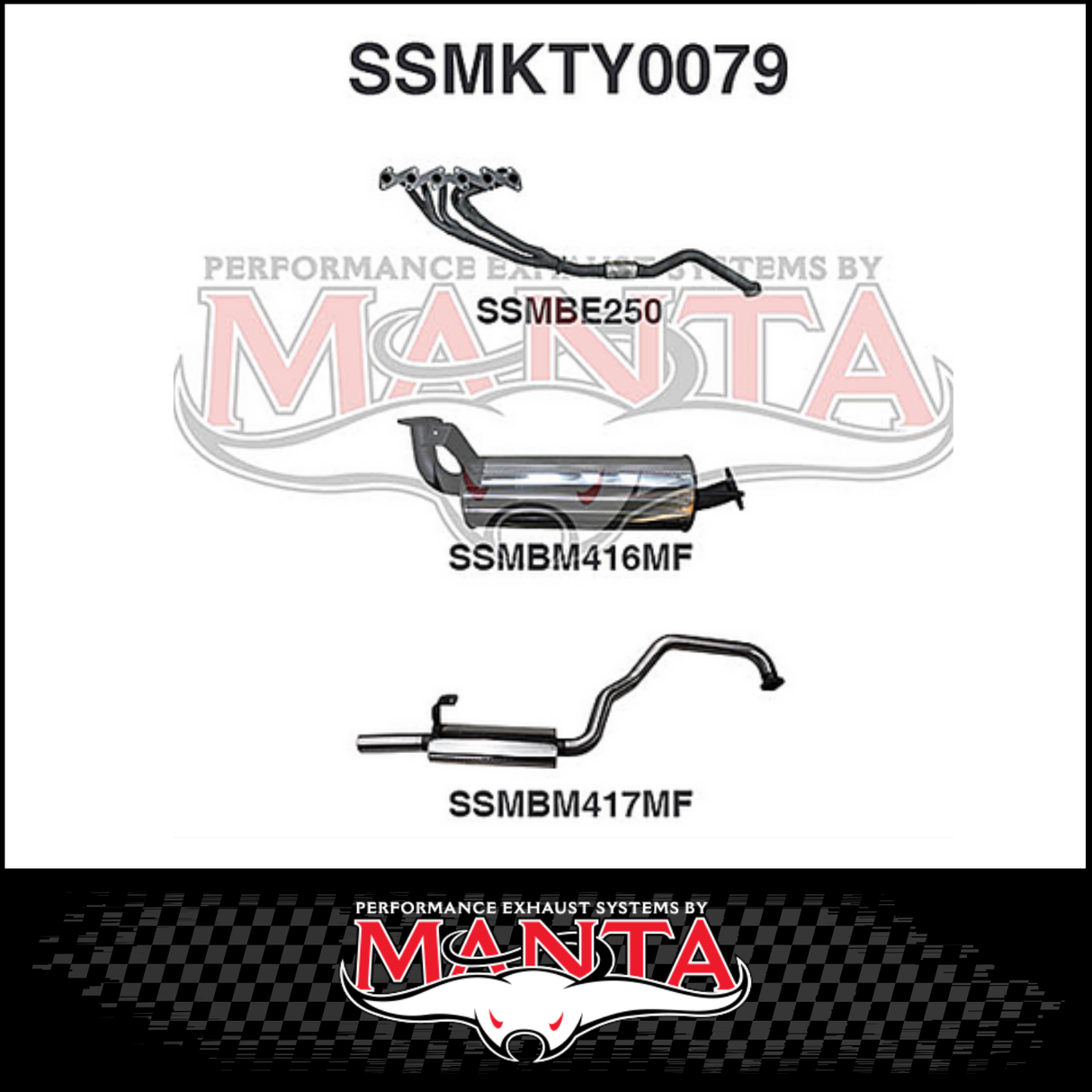 MANTA STAINLESS STEEL EXTRACTORS & 2.5"  EXHAUST SYSTEM FITS TOYOTA LANDCRUISER HZJ105R 4.2L 1HZ 1998-2007