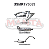 MANTA STAINLESS STEEL EXTRACTORS & 2.5"  EXHAUST SYSTEM FITS TOYOTA LANDCRUISER FZJ105R 4.5L 1FZ 1998-2002 (SSMKTY0083)