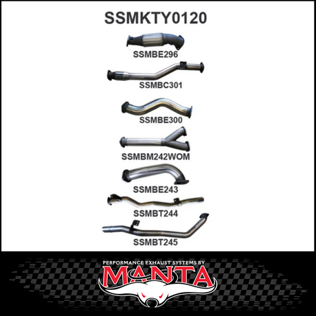 MANTA 3" TWIN TURBO BACK EXHAUST SYSTEM FITS TOYOTA LANDCRUISER VDJ79R 4.5L V8 DUAL CAB 2012-2016