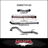MANTA 3" STAINLESS STEEL TURBO BACK EXHAUST SYSTEM FITS TOYOTA HILUX KUN26R N70 3.0L 4CYL 2005-2015