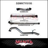 MANTA 3" STAINLESS STEEL TURBO BACK EXHAUST SYSTEM FITS TOYOTA HILUX KUN26R N70 3.0L 4CYL 2005-2015