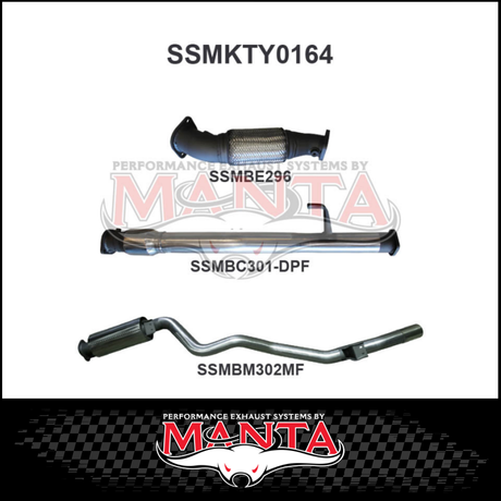 MANTA 3" STAINLESS STEEL TURBO BACK EXHAUST SYSTEM FITS TOYOTA LANDCRUISER VDJ76R 4.5L V8 WAGON 2016-2025