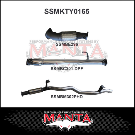 MANTA 3" STAINLESS STEEL TURBO BACK EXHAUST SYSTEM FITS TOYOTA LANDCRUISER VDJ76R 4.5L V8 WAGON 2016-2025