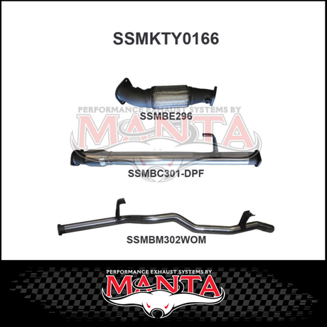 MANTA 3" STAINLESS STEEL TURBO BACK EXHAUST SYSTEM FITS TOYOTA LANDCRUISER VDJ76R 4.5L V8 WAGON 2016-2025