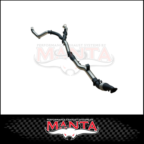 MANTA 4" STAINLESS STEEL DUAL TURBO BACK EXHAUST SYSTEM FITS TOYOTA LANDCRUISER VDJ79R 4.5L V8 2016-2025 - CAT/PIPE ONLY (SSMKTY0222)