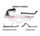 MANTA 3" STAINLESS STEEL TURBO BACK EXHAUST SYSTEM WITH PIPE ONLY FITS TOYOTA LANDCRUISER HDJ100R 4.2L 1HD TURBO 1998-2007 (SSMKTY0303)
