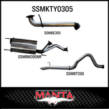 MANTA 3" CAT BACK EXHAUST SYSTEM WITH CENTRE MUFFLER & REAR TAILPIPE FITS TOYOTA LANDCRUISER UZJ100R 1998-2007 (SSMKTY0305)