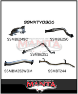 MANTA 3" STAINLESS STEEL TURBO BACK EXHAUST SYSTEM WITH PIPE ONLY FITS TOYOTA LANDCRUISER HDJ79R 4.2L 1HD TURBO 2001-2007 (SSMKTY0306)