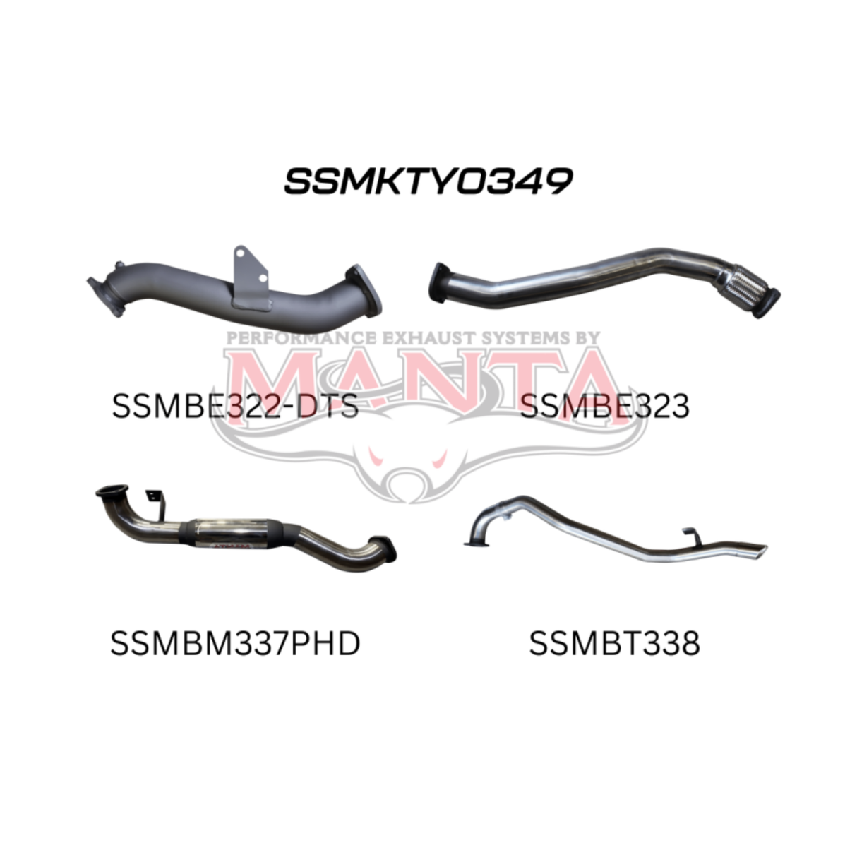 MANTA 3" STAINLESS STEEL TURBO BACK EXHAUST SYSTEM WITH HOTDOG FITS TOYOTA LANDCRUISER HZJ80R 4.2L 1HZ DIESEL WITH DTS TURBO 1990-1997 (SSMKTY0349)
