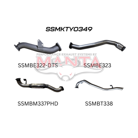MANTA 3" STAINLESS STEEL TURBO BACK EXHAUST SYSTEM WITH HOTDOG FITS TOYOTA LANDCRUISER HZJ80R 4.2L 1HZ DIESEL WITH DTS TURBO 1990-1997 (SSMKTY0349)