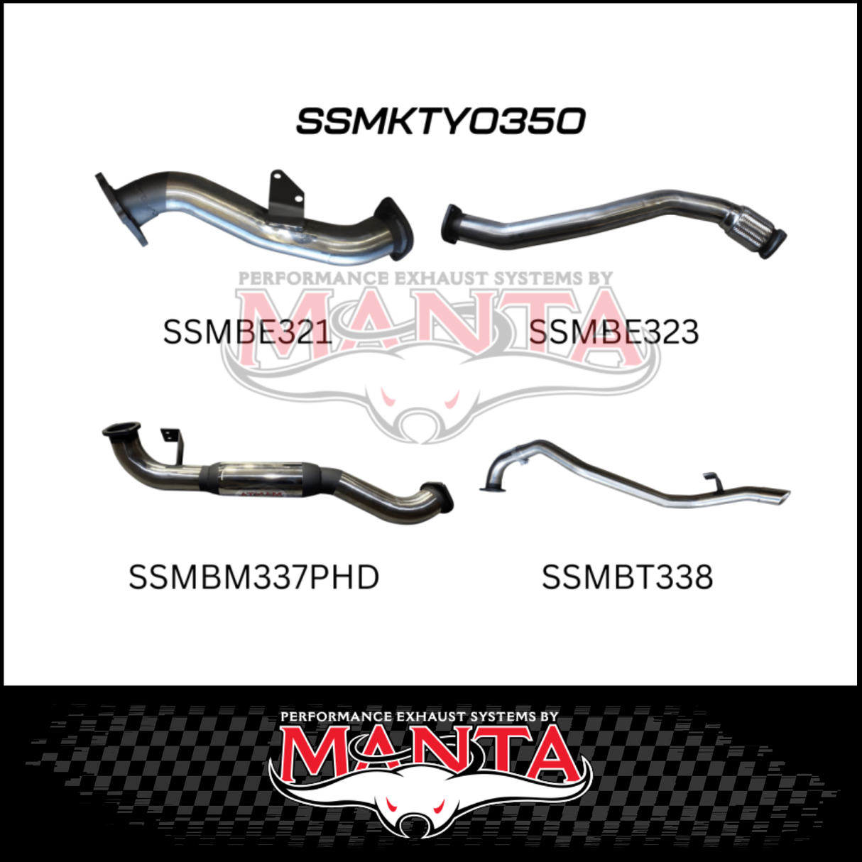 MANTA 3" STAINLESS STEEL TURBO BACK EXHAUST SYSTEM WITH HOTDOG FITS TOYOTA LANDCRUISER HZJ80R 4.2L 1HZ DIESEL WITH CT26 TURBO 1990-1997 (SSMKTY0350)