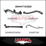 MANTA 3" STAINLESS STEEL TURBO BACK EXHAUST SYSTEM WITH PIPE ONLY FITS TOYOTA LANDCRUISER HZJ80R 4.2L 1HZ DIESEL WITH CT26 TURBO 1990-1997 (SSMKTY0352)