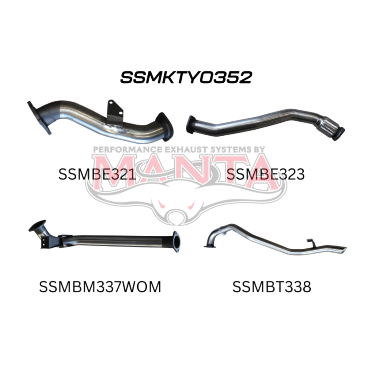 MANTA 3" STAINLESS STEEL TURBO BACK EXHAUST SYSTEM WITH PIPE ONLY FITS TOYOTA LANDCRUISER HZJ80R 4.2L 1HZ DIESEL WITH CT26 TURBO 1990-1997 (SSMKTY0352)